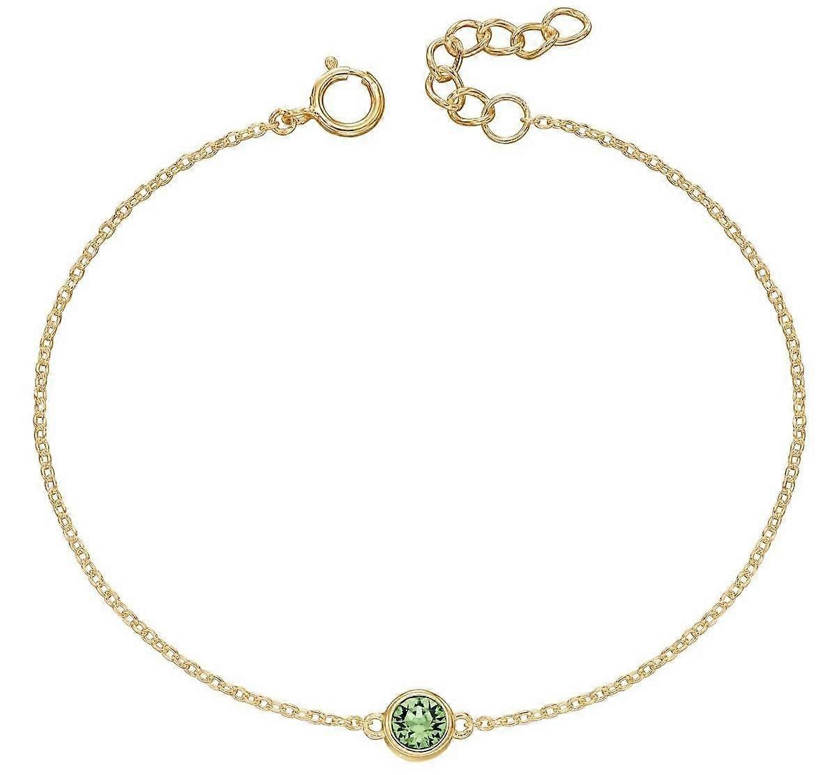 Beginnings August Crystal Birthstone Bracelet - Gold/Green