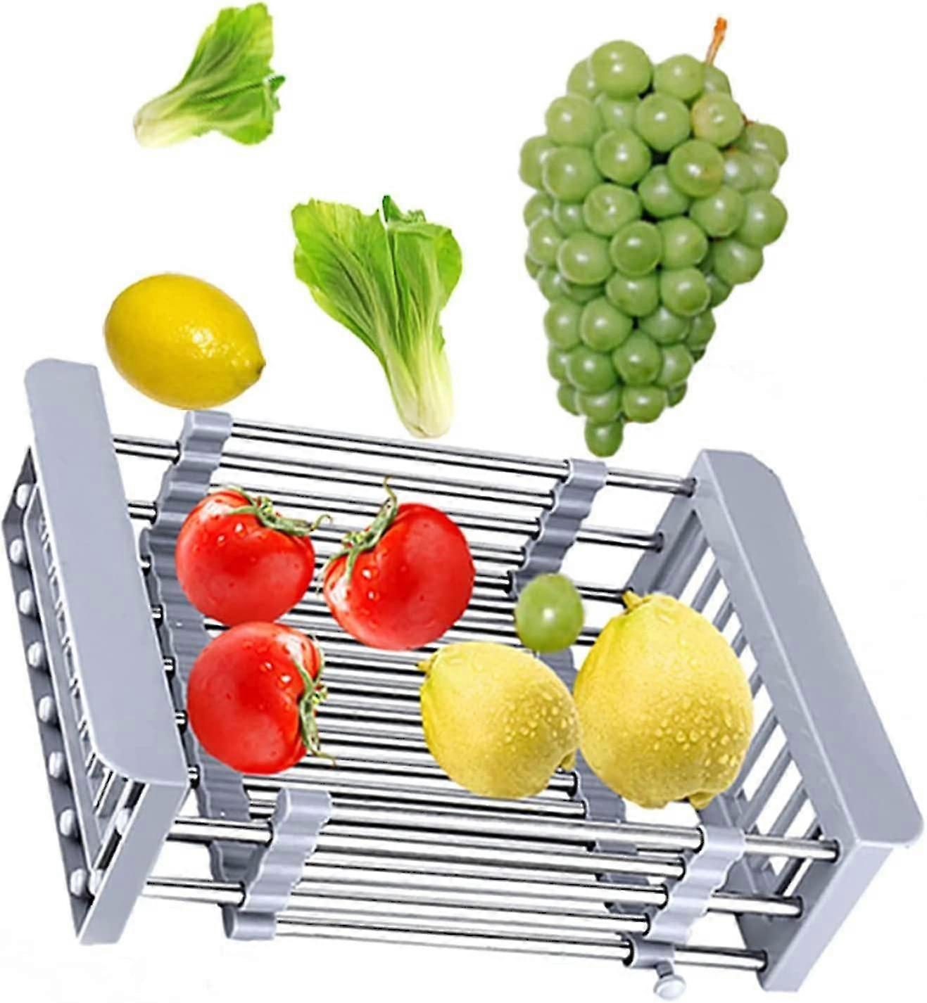Extendable Sink Drainer, Stainless Steel Telescopic Drain Basket With Functional Kitchen Sink Organizer With Adjustable Arms,6259