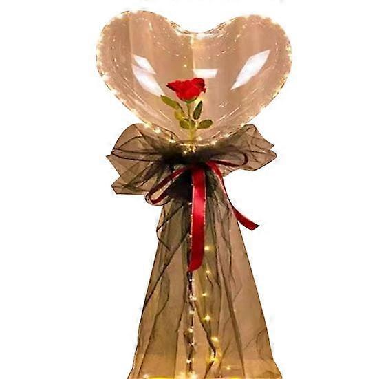 1 Set Modern LED with Ribbon/Artificial Balloon Reusable DIY Flower/Mesh Wedding Decorative LED Fake Rose
