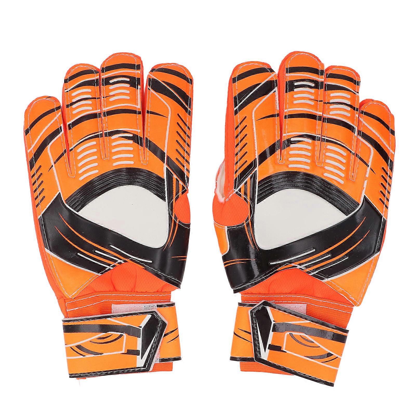 Torwarthandschuhe verhindern Rutschen Atmungsaktiv Tragbarer starker Griff Latex Palm Fußball Torwarthandschuhe für Erwachsene Training Orange