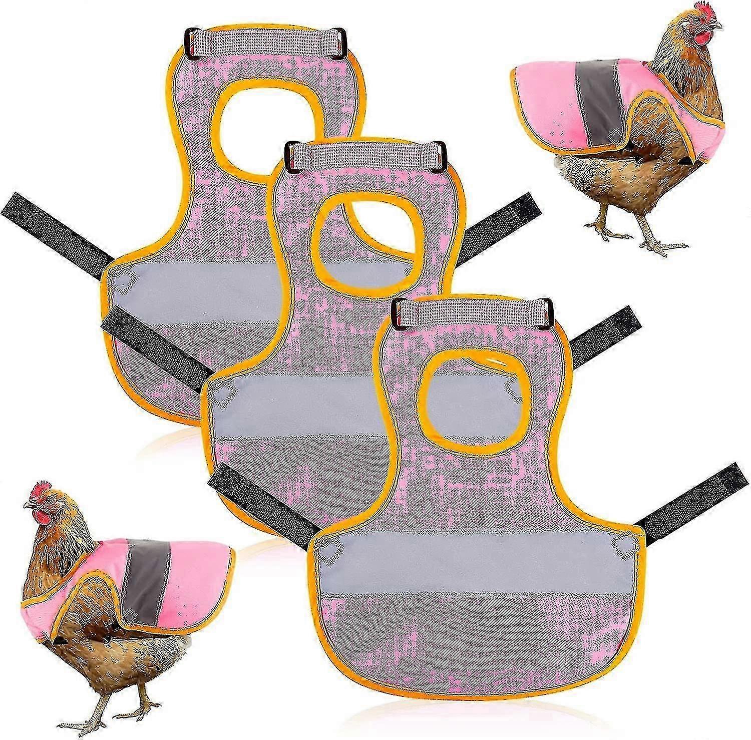 3 stk hønerefleksvest justerbar kyllingsele Walking Chicken Hen Saddle Chicken Aprons For Hens Fjærbeskyttelse