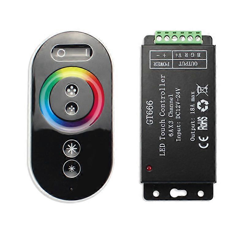GT666 RGB LED LED Strip Controller Wireless RF Touch Remote DC 12V 24V 18A 3 canali luci nastro D