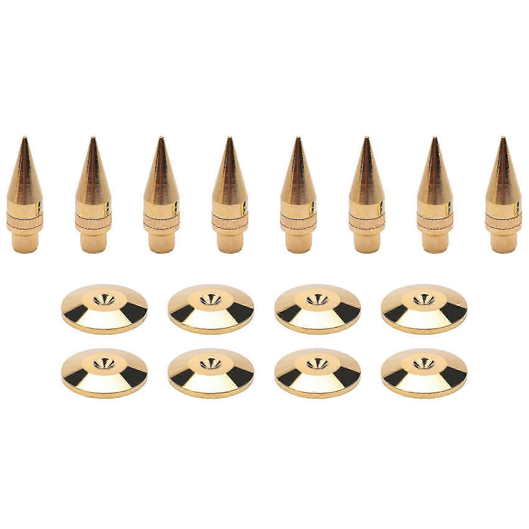 8 Pairs Copper Speaker Spike Isolation Stand with Base Pad Feet Mat suitable for Speaker, Amplifier, DVD Pla
