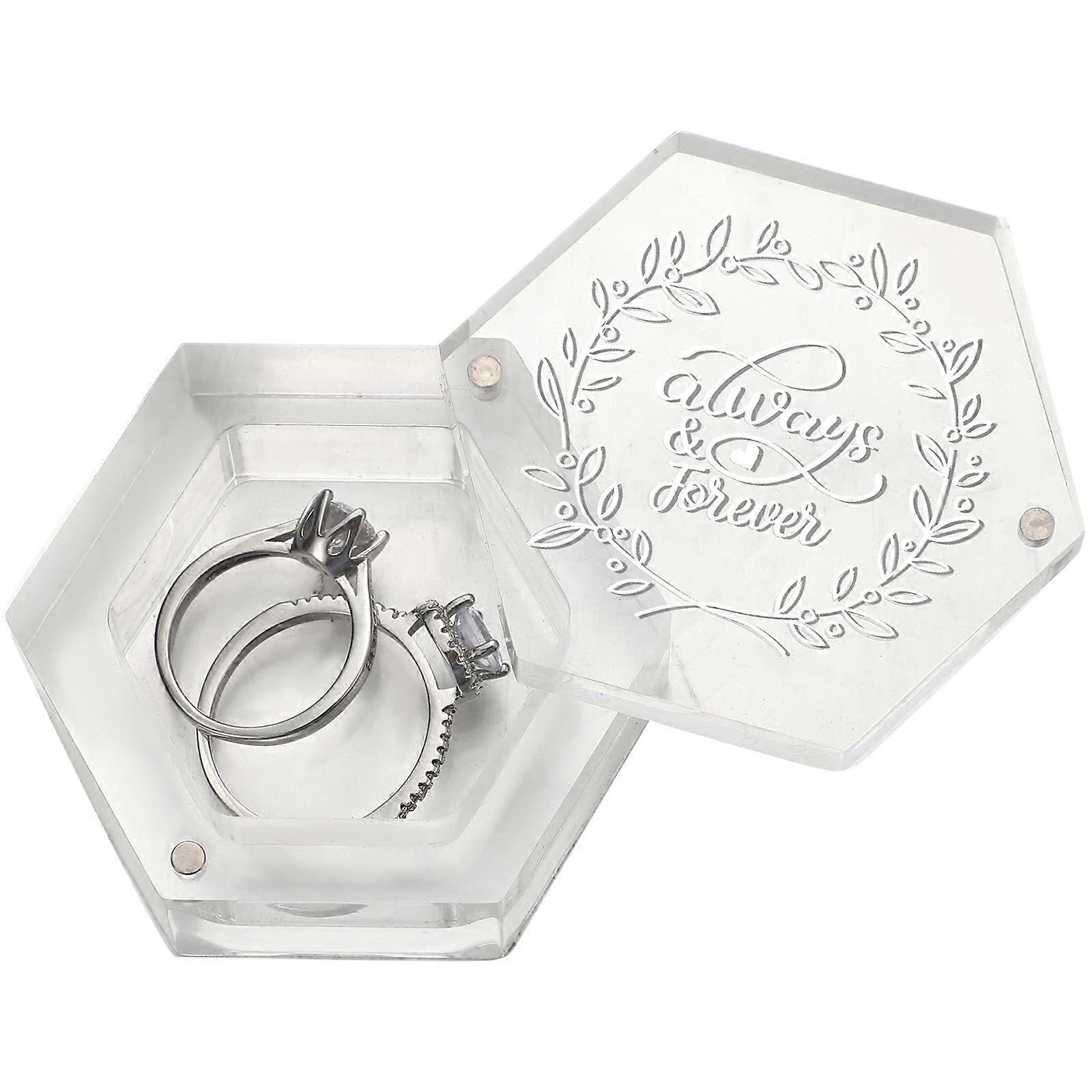 Transparent hexagonal ring box