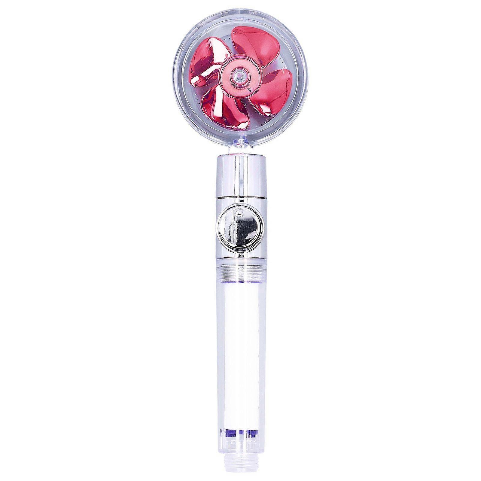 G1/2 High Pressure Fan Shower Head with Pause Switch 360 Degree Rotation Handheld Filter Detachable Shower SprayerRed