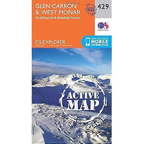 OS Explorer Map Active (429) Glen Carron and West Monar (OS Explorer Active Map)