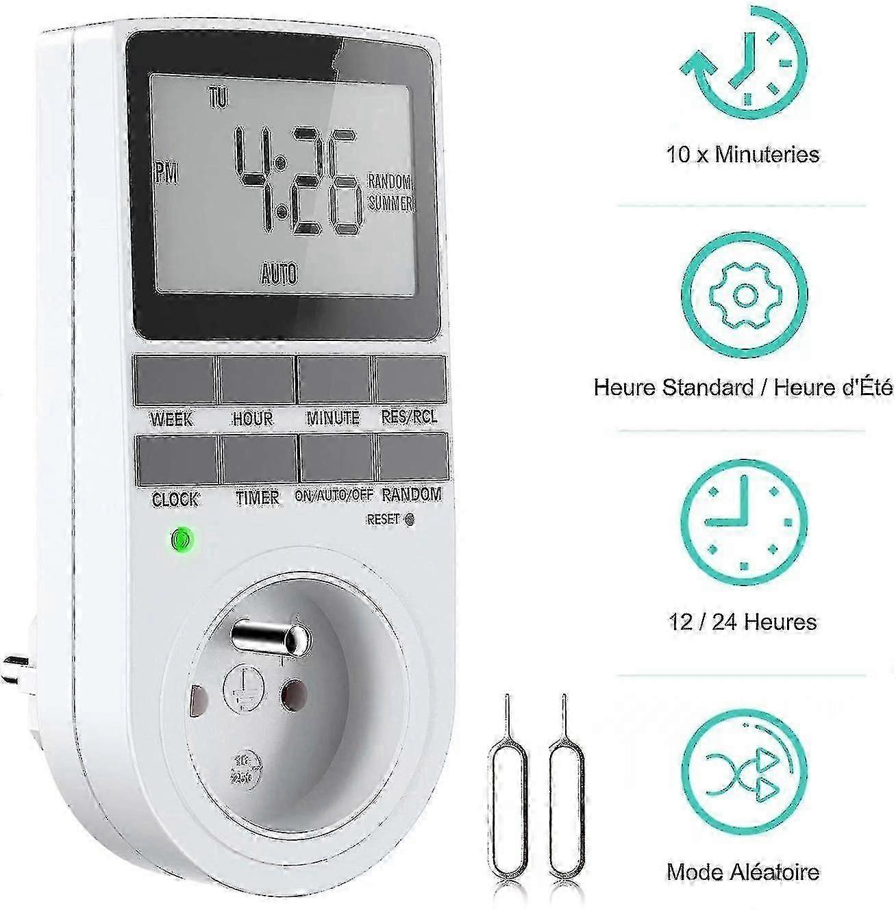 Programmable Digital Socket With Lcd Display Weekly Digital Timer 12hr/24hr/7day Power Output