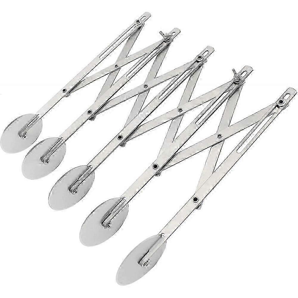 Coupe-pâtisserie à 5 roues en acier inoxydable Trancheuse à pizza extensible Coupe-pâte durable Brownies multi-ronds Diviseur de raviolis KDW
