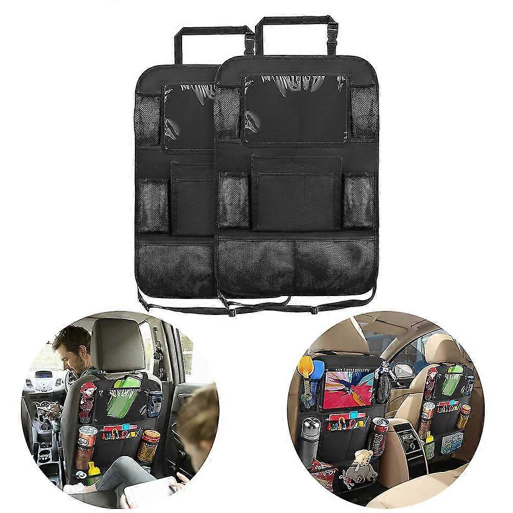 Car Backseat Organizer With Touch Screen Tablet Holder + 9 Storage