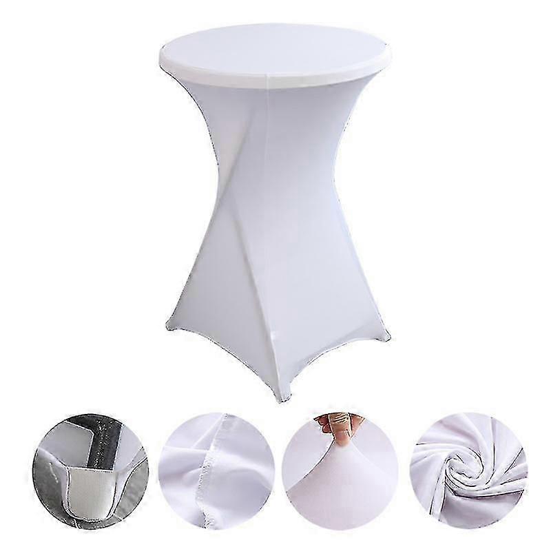 Cocktail Round Spandex Table Cover,four-way Stretch,black,80x110cm