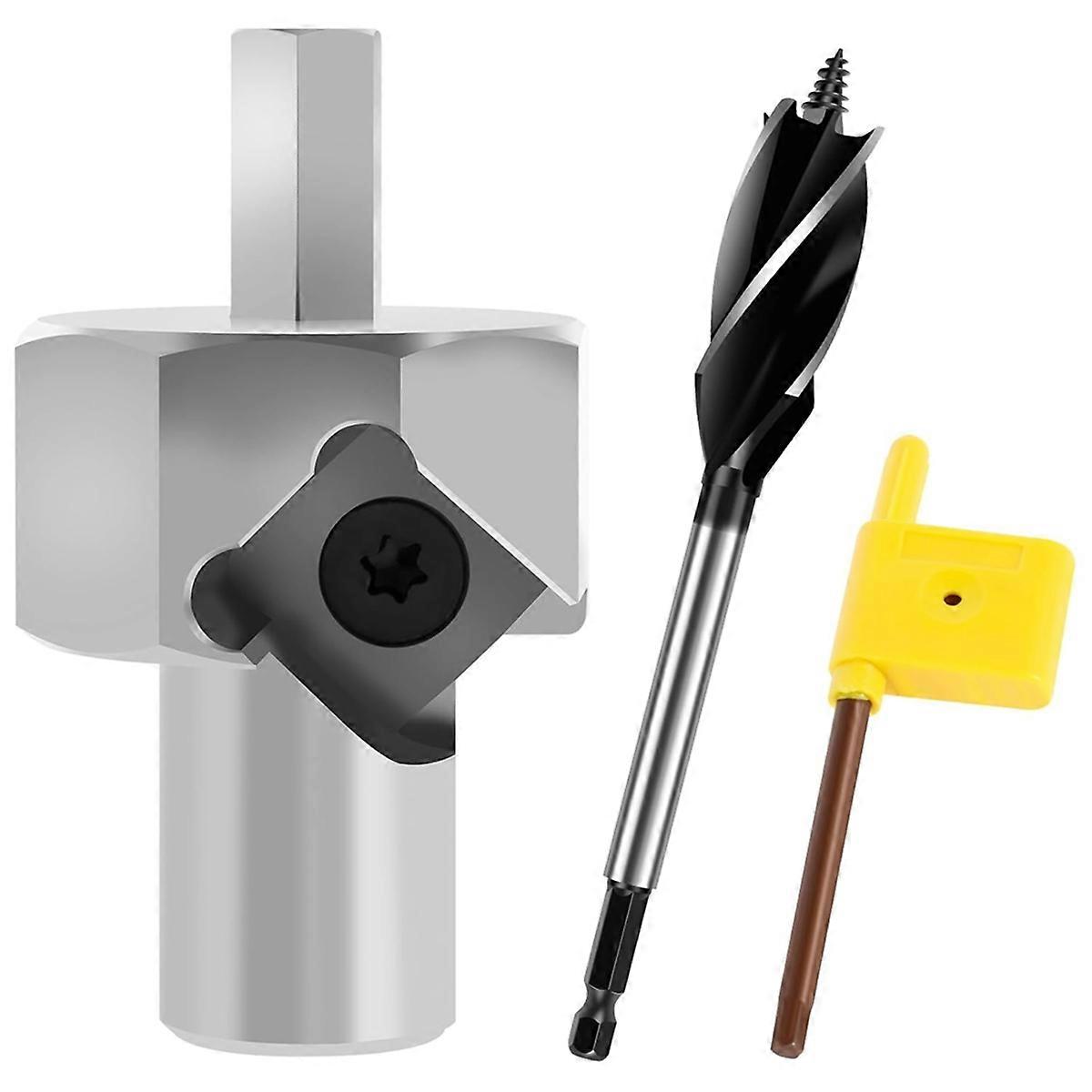 Woodworking 20mm Bench Dog Hole Chamfer Reamer Tool, Deburring Drill Bit,for Standard Electric Dril