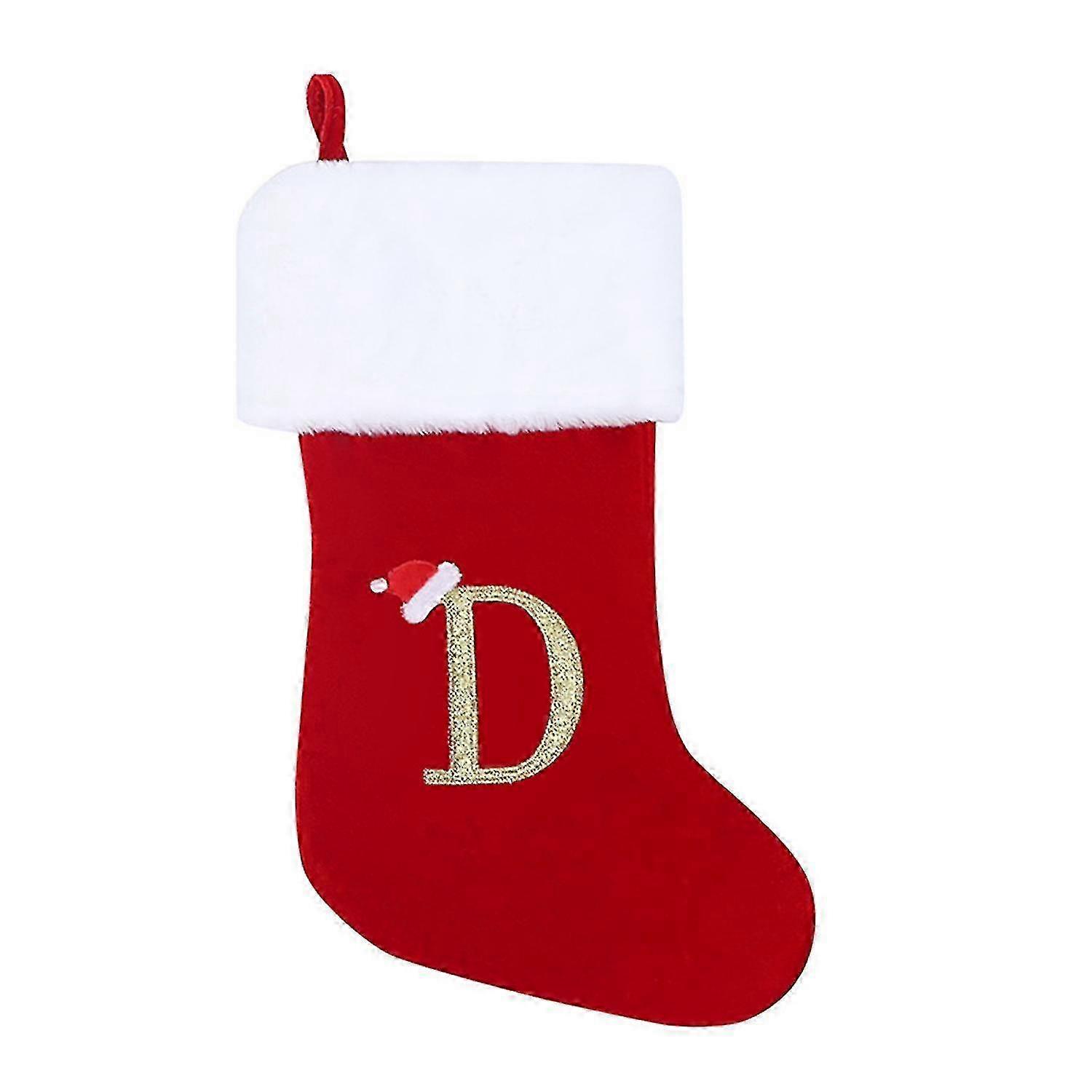Christmas Stocking Nordic Letter Print Exquisite Workmanship Alphabet Letters Christmas Stocking for f26