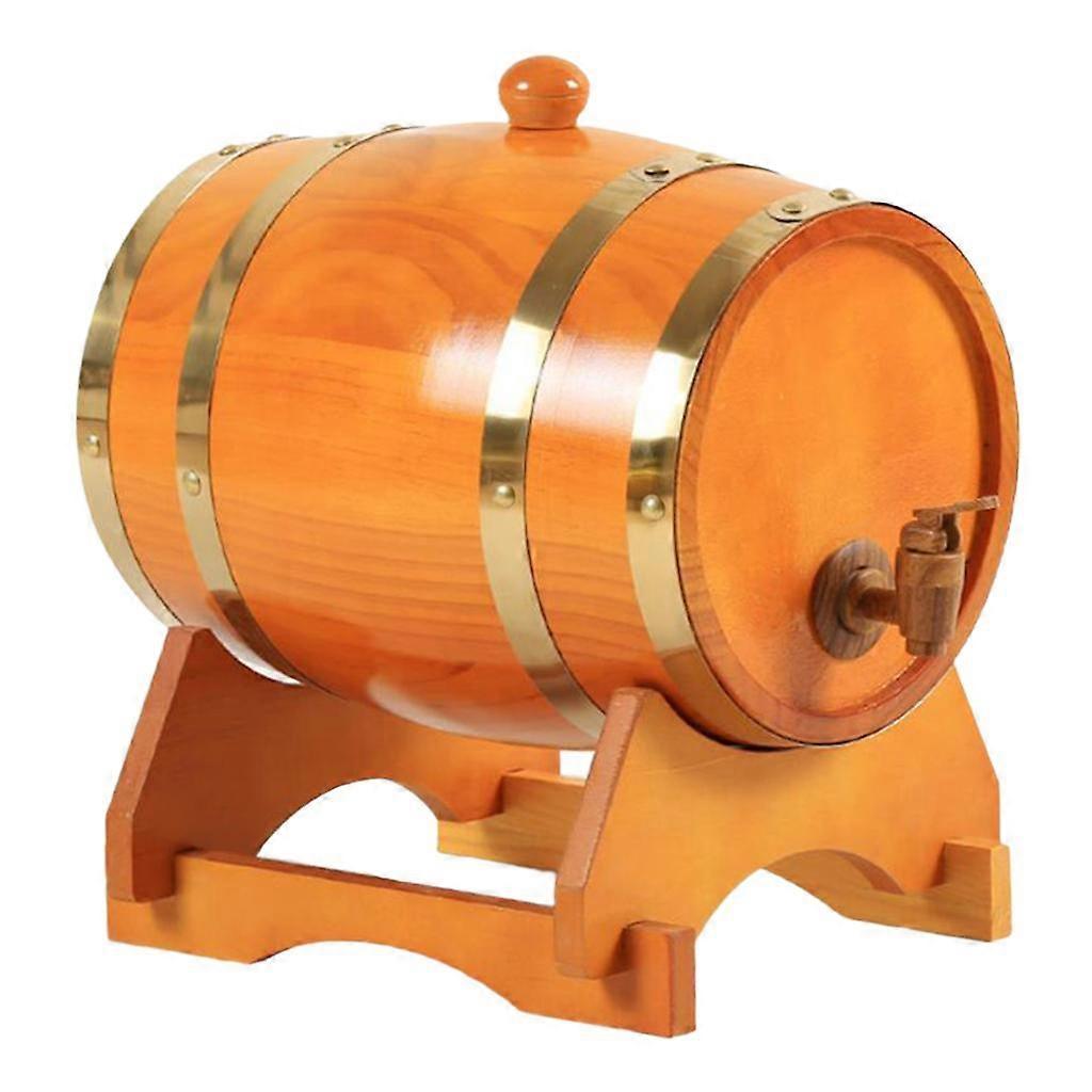 barrel dispenser planter table food storage 5L wood color