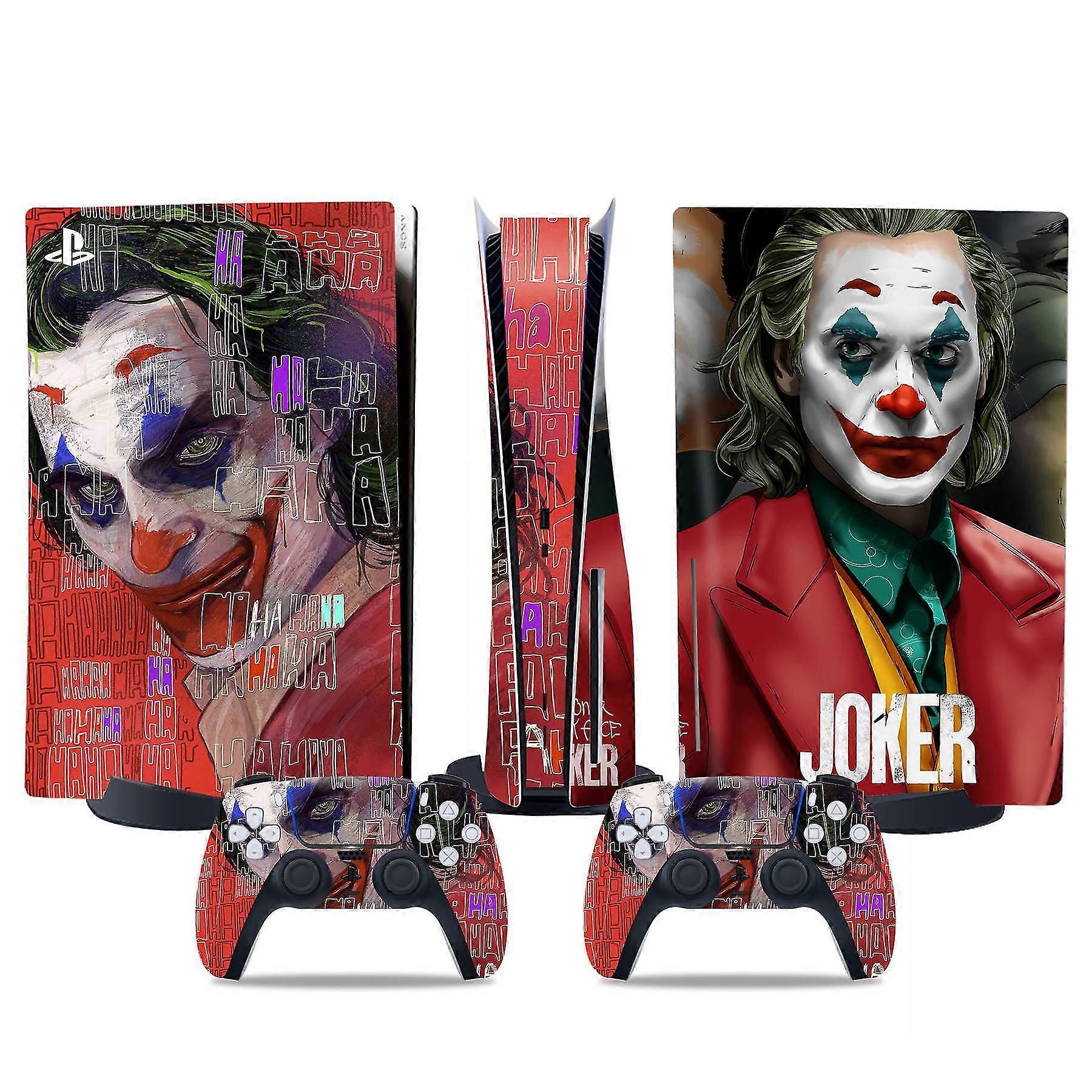 PS5 optical drive version sticker, cool PS5 skin, controller handle,for PS5 console and controller,DC cartoon,Joker5