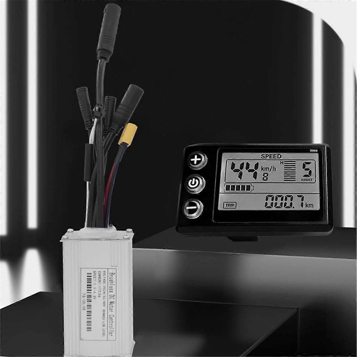 Three Mode Ebike Sine Wave Controller 24V/36V/48V 17A with S866 LCD Display Waterproof Connector for 350W Ebike