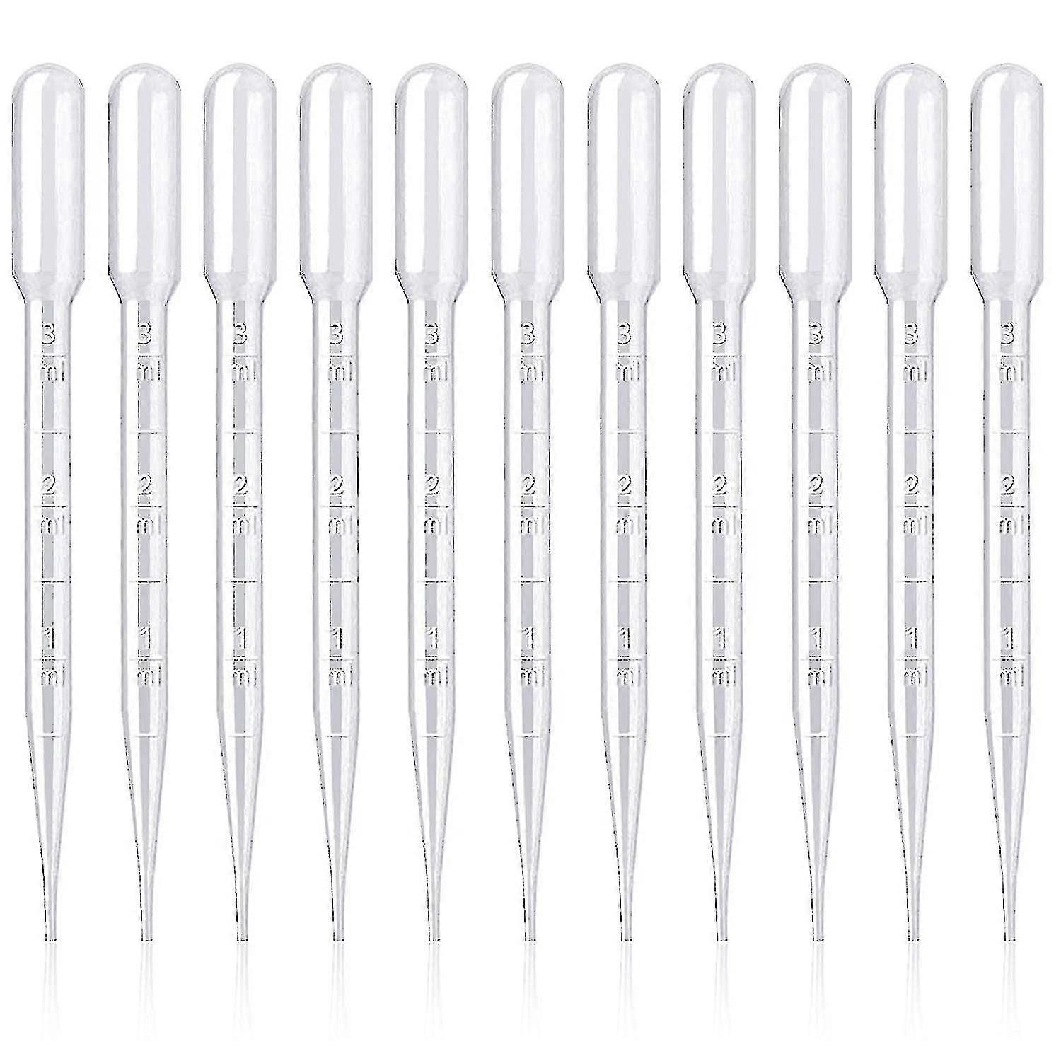 200-Pack Plastic 3ml Pipettes for Laboratory Use
