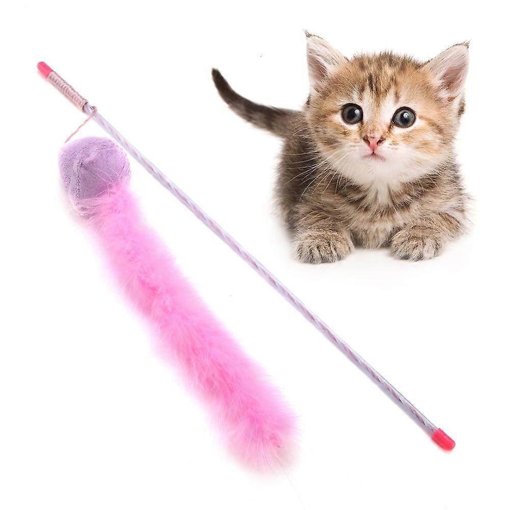 Hairy Cat Catcher Teaser Stick Wand Toy for Kittens and Cats, Shaggy Chaser, Interactive Play, Durable Material, 36 Inch