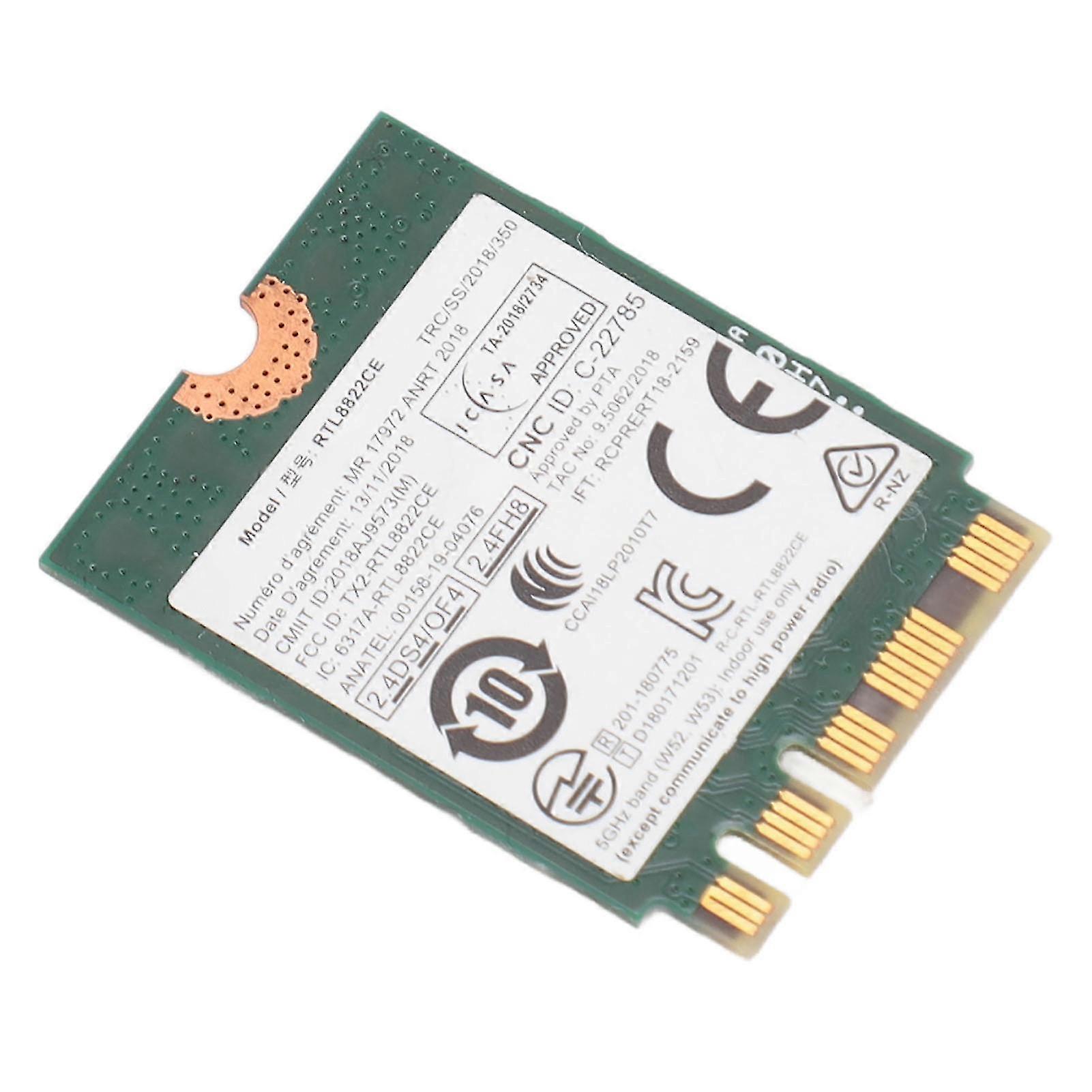 RTL8822CE Adaptateur M.2 WiFi 5 et Bluetooth 5.0, carte réseau sans fil double bande 867 Mbps pour Windows 10