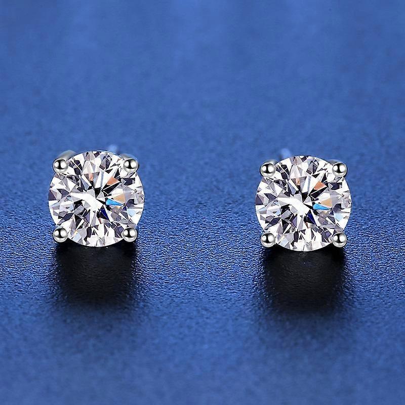 SACE GEMS 0.5-2CT Test Passed Moissanite Studs Earrings for Men Women S925 Silver Platinum Plated Bride Wedding Diamond Studs GRA