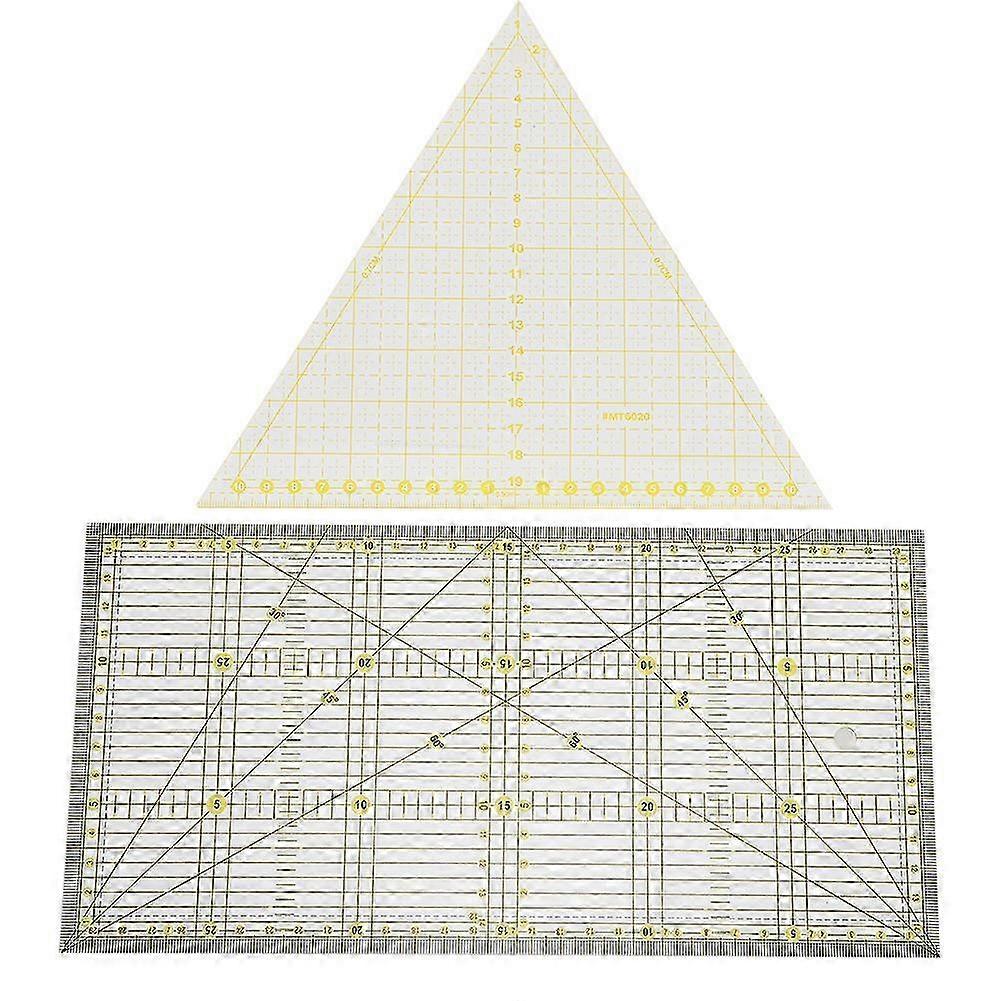 2pcs Clothes Sewing Ruler Stitching Measuring Drawing Ruler Sewing Tool Accessory