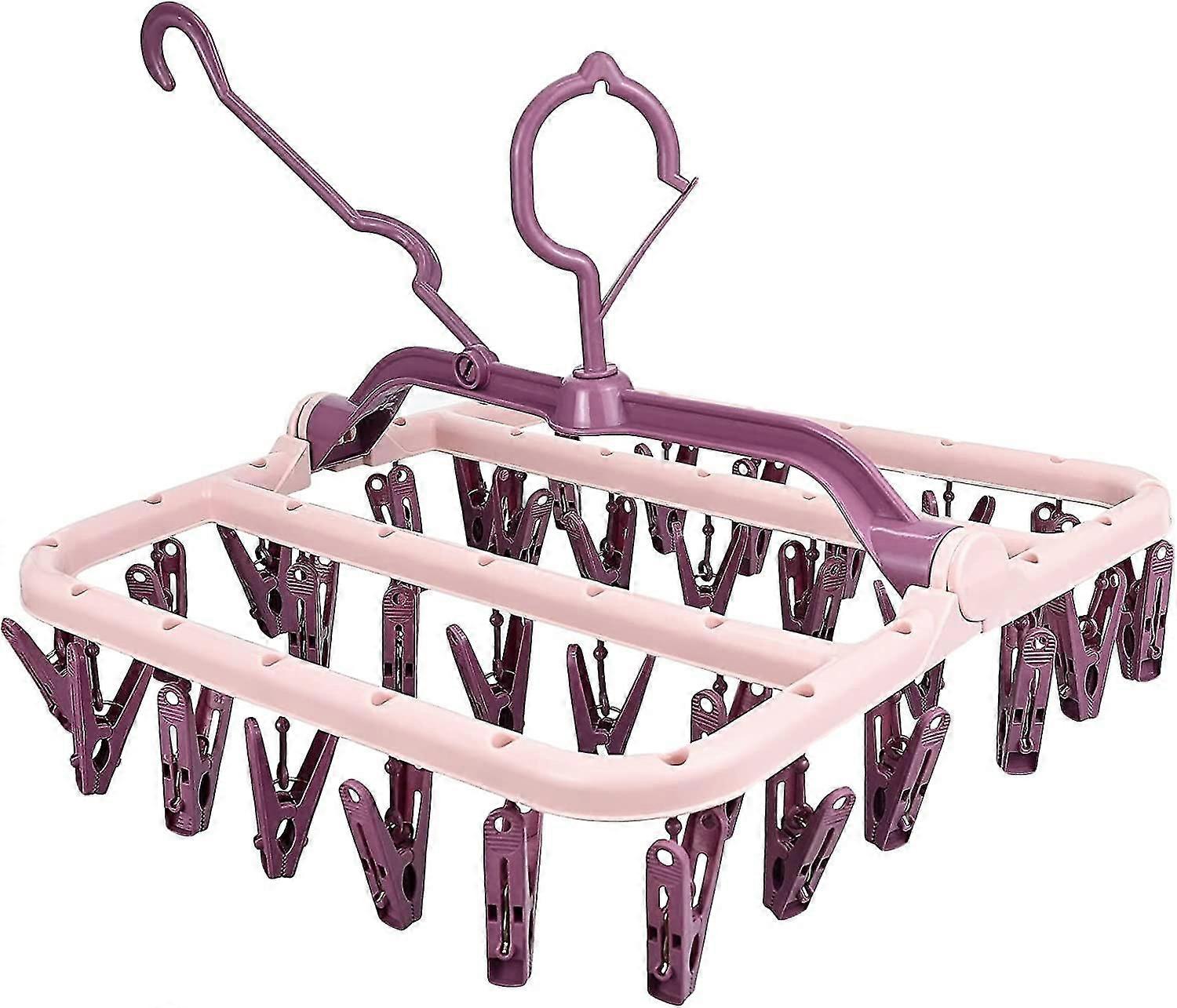 Sock Drying Racks, Folding Laundry Hanger With 32 Pegs Clothes Drying Rack, Clothes Hanger Rack
