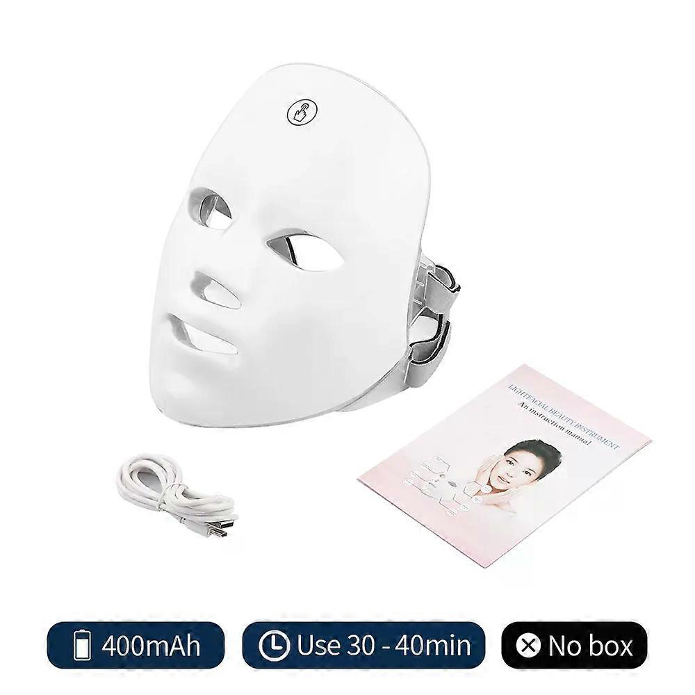 Genopladelig ansigtsbehandling LED-maske 7 farver LED foton skønhedsmaske hudforyngelse Hjem Ansigtsløftning Blegning Hudpleje Skønhedsmaske