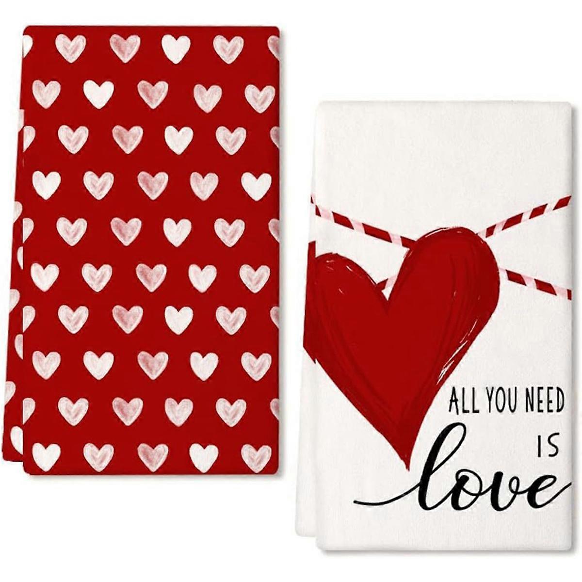 Kitchen Towels, Love Valentine's Day Dish Towels 3D Printed Towels(A)