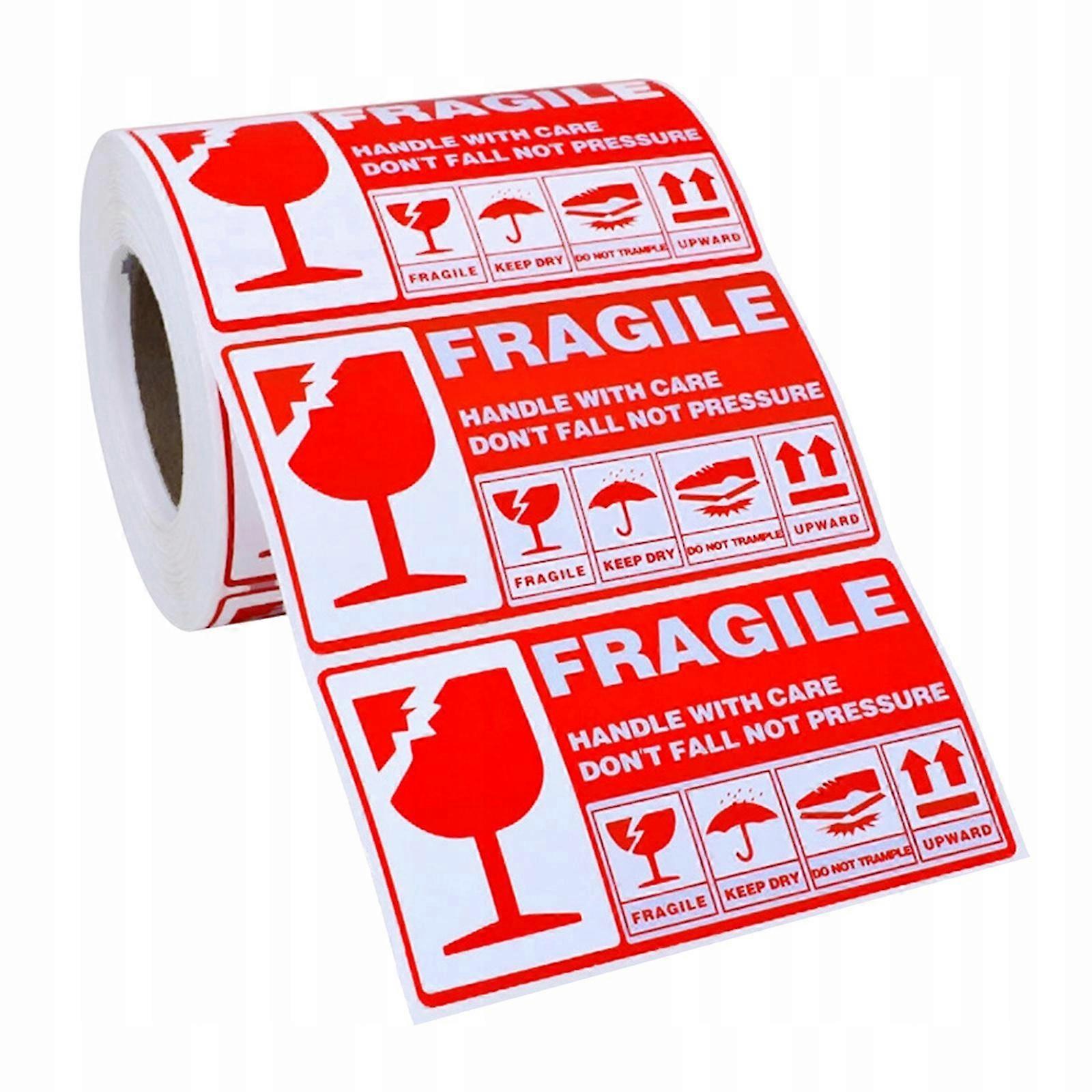 Red Fragile Label Stickers