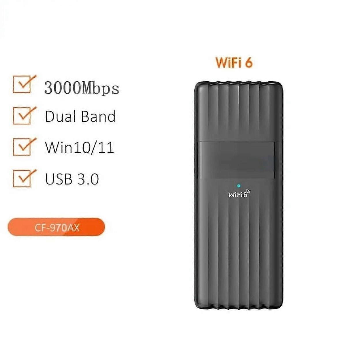 2025 New USB Wifi6 Adapter AX5400 Tri-band Gigabit Gaming Network Card Wifi Dongle External 4 Antennas Receiver For Win10/11 PC