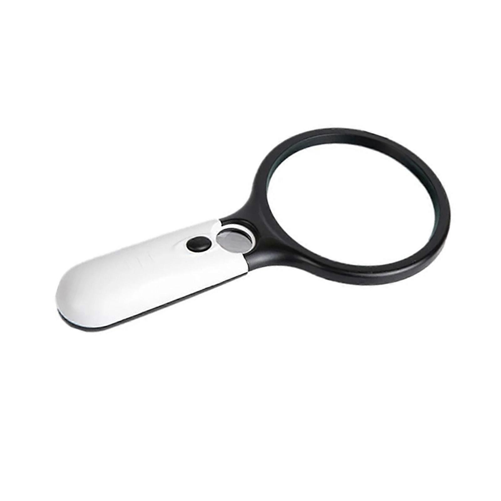 LED-Lupe Doppellinse Schwarz Weiß 3 LEDs Tragbar