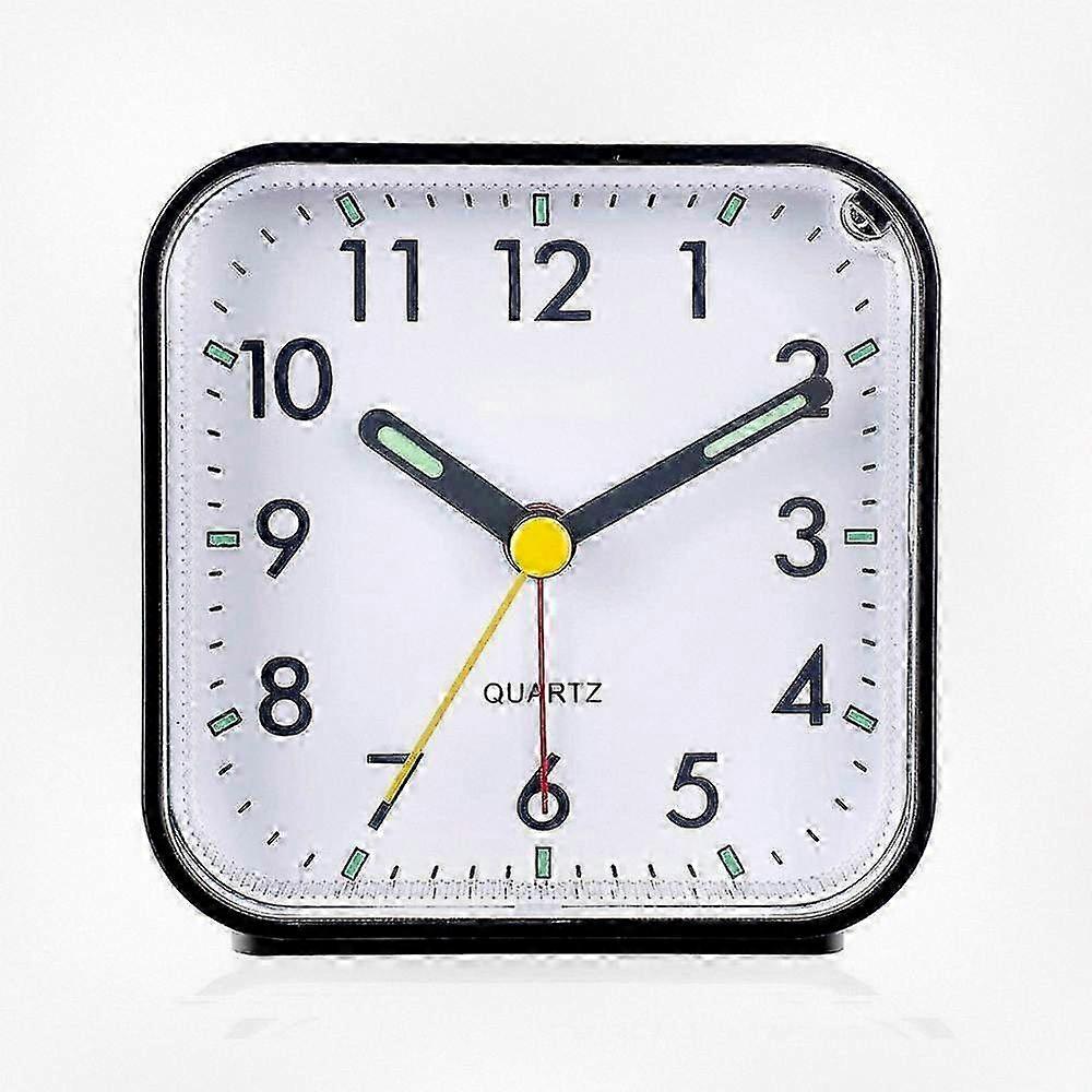 Quiet Non-Ticking Analog Alarm Clock in Black