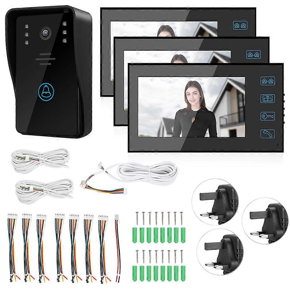 7" Touch Doorbell with Night Vision - 25 Ringtones, Intercom, Adjustable Settings