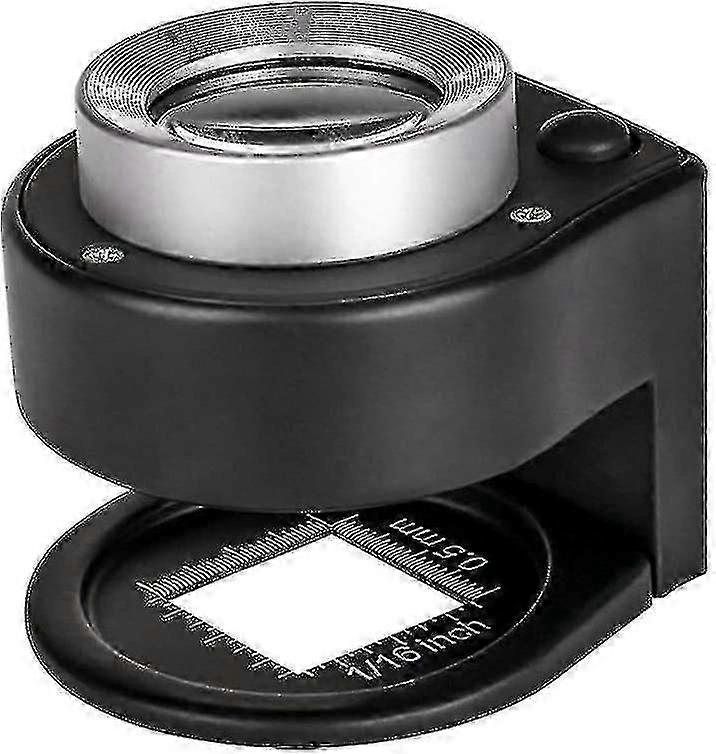 30x Linen Tester Loupe Scale Magnifier With Led Uv Light Optical Lens NEW