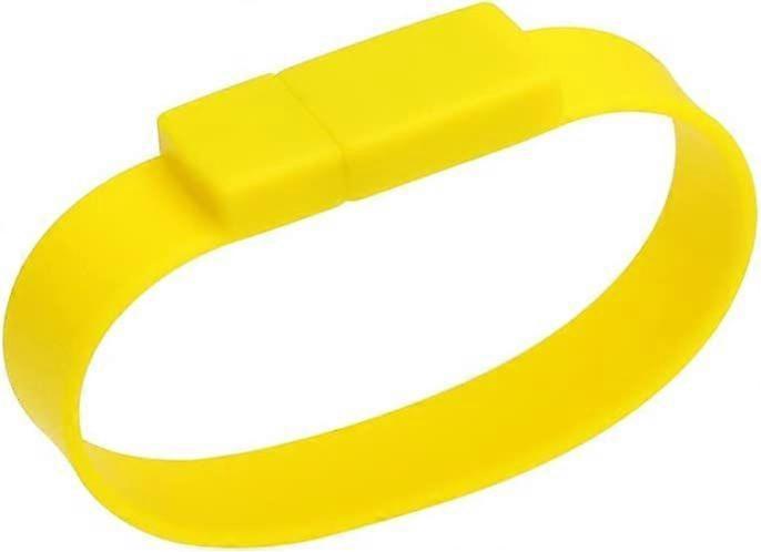 Portable Waterproof Wristband Design USB Flash Pen Drive Memory Stick Disk,Yellow 64GB