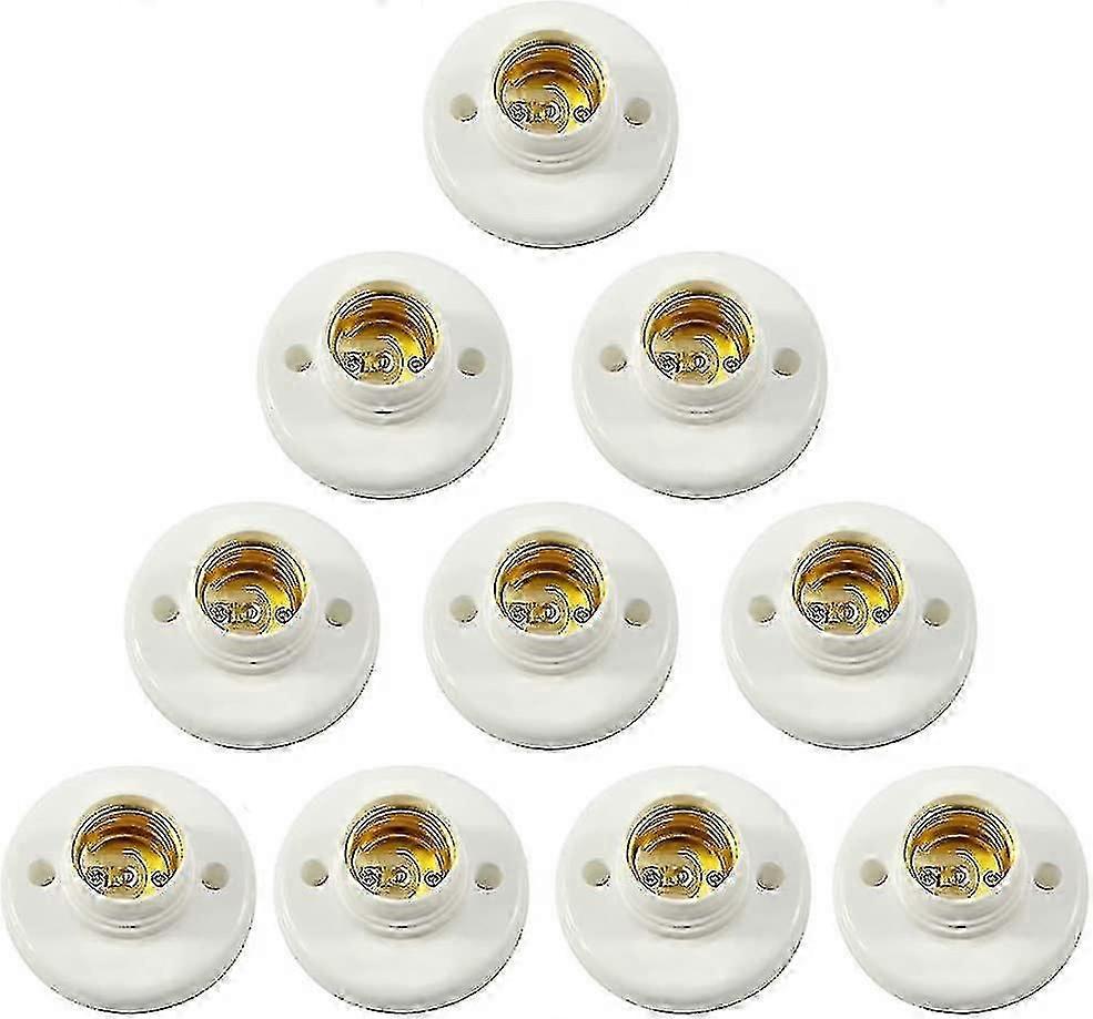 E27 Plastic Screw Lamp Holder Wall Mounted Adapter for Led Bulbs - Round Socket