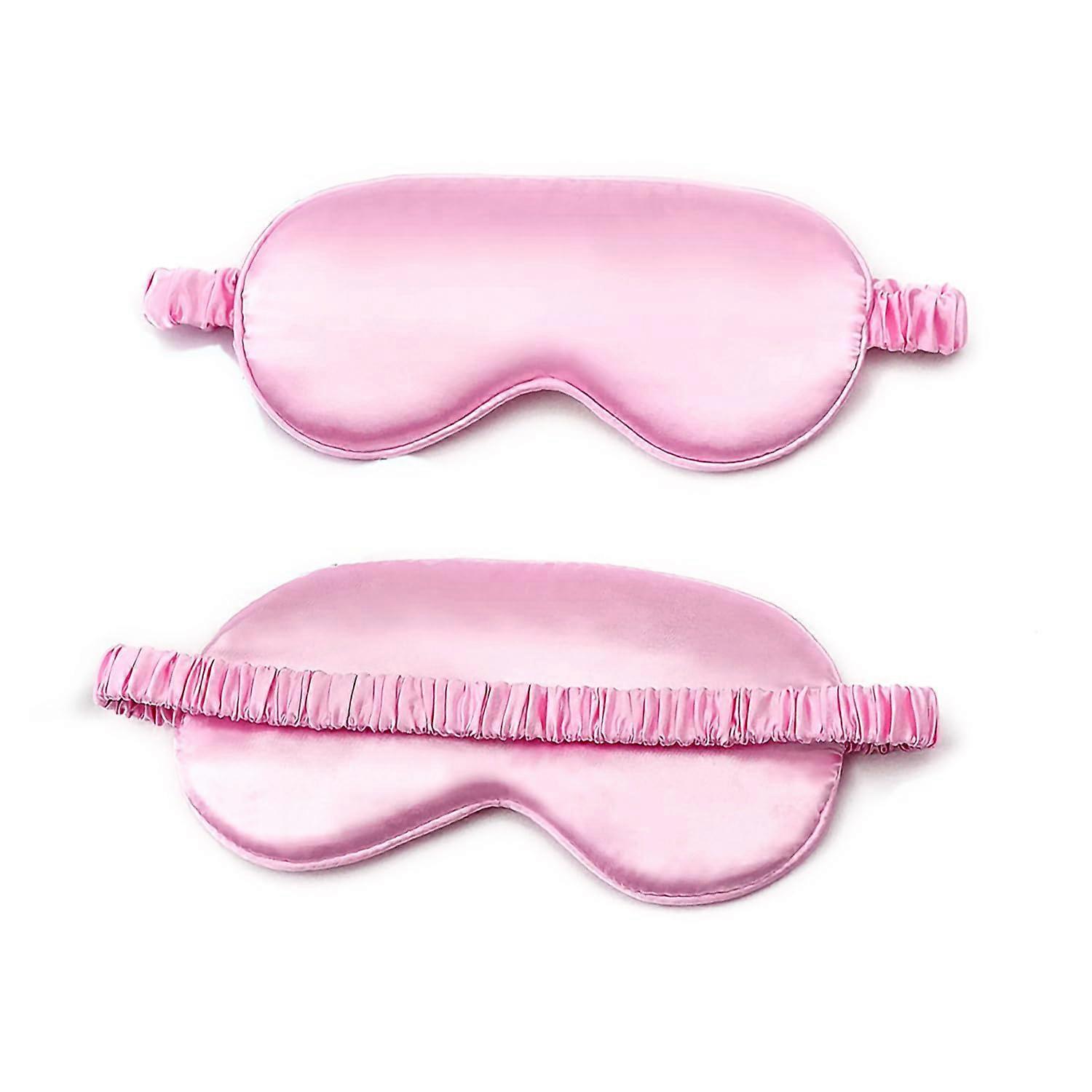 Silk Sleep Mask with Adjustable Strap for Comfortable Nap and Full Night's Sleep, Travel Blindfold, Pink Color, 1PC