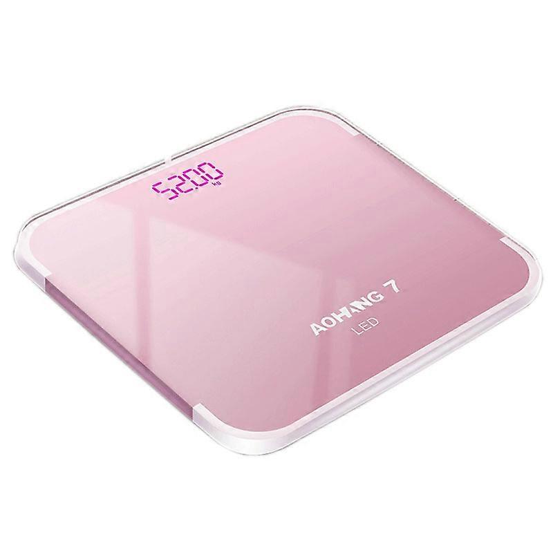 AOHANG7 USB Weight Scale With LED Hidden Screen Tempered Glass Body Scale(Rose Gold)