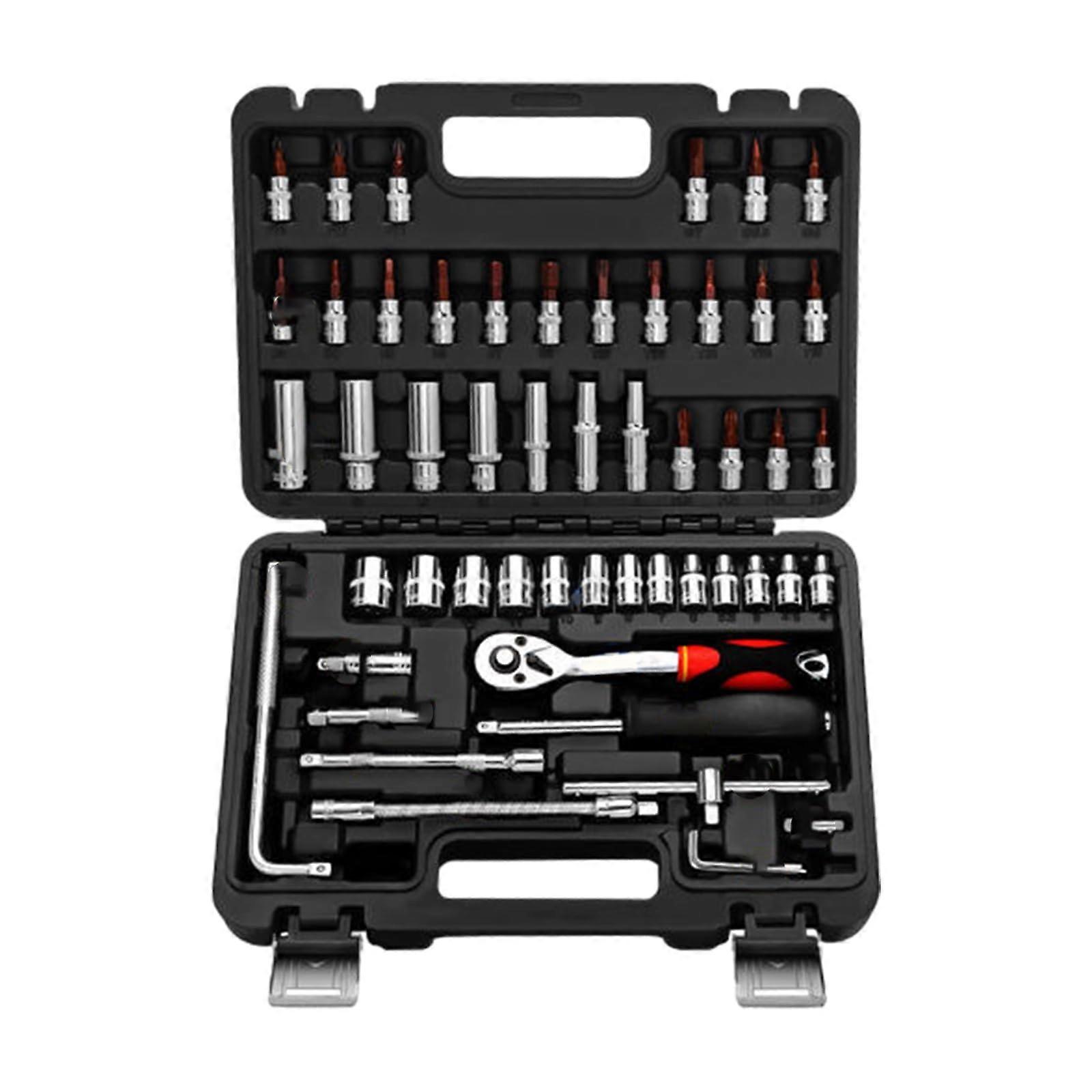 Auto Maintenance Set Multifunctional Socket Set Combination Sleeve Ratchet Wrench Hand Tool Car Repair Hardware Toolboxs