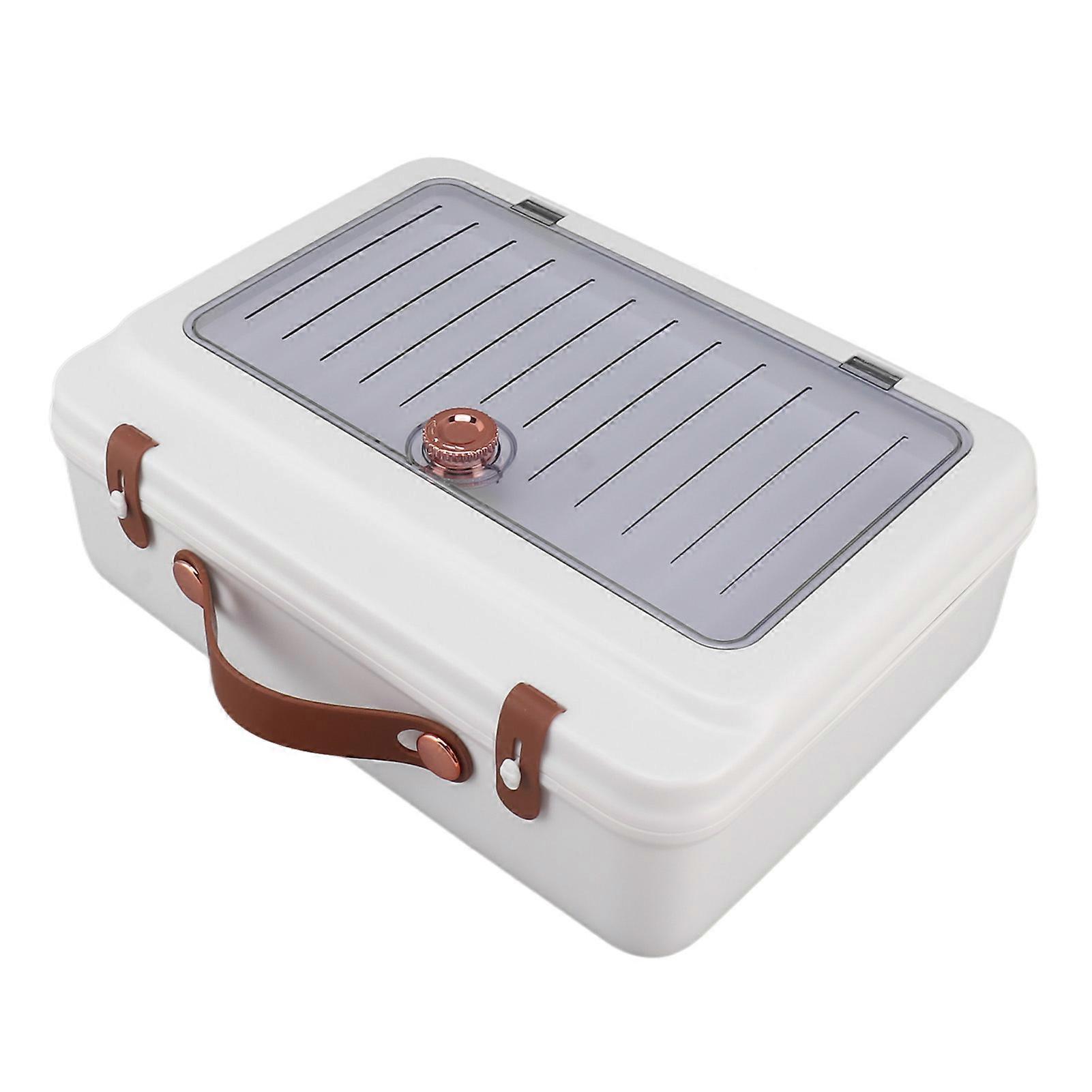 Document Bag Multifunctional Portable Separation Design Waterproof File Case Bag for Home Business Trips White