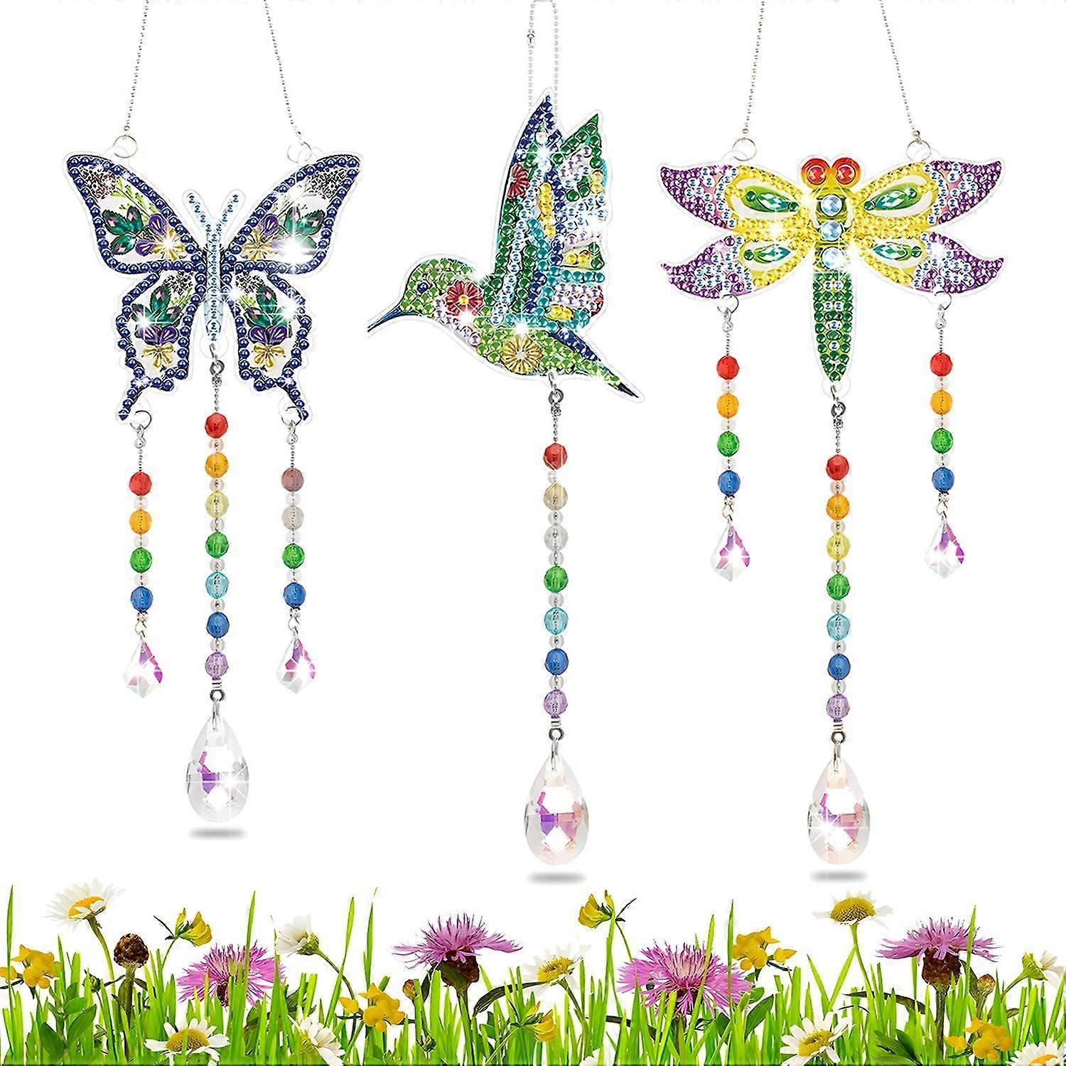 Diamond Painting Sun Catcher Crystal Ornament DIY Diamond Embroidery Kit Suncatcher Rhinestone Diy 5D Diamond Painting Pendant Decoration Craft Wall H