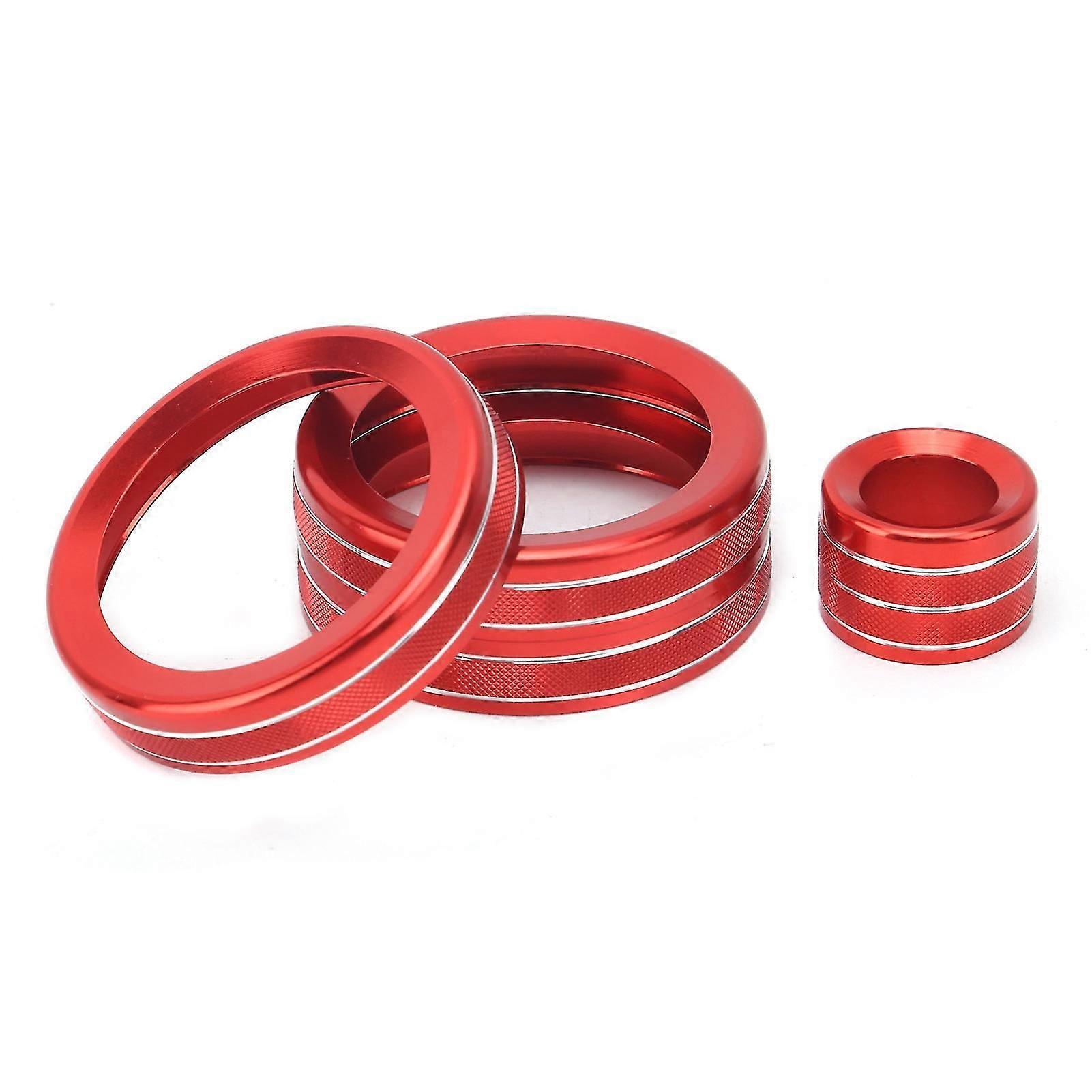 2012-2018 Red Range Rover Evoque 4Pcs A/C Knob Ring Trim Volume Adjuster Decoration