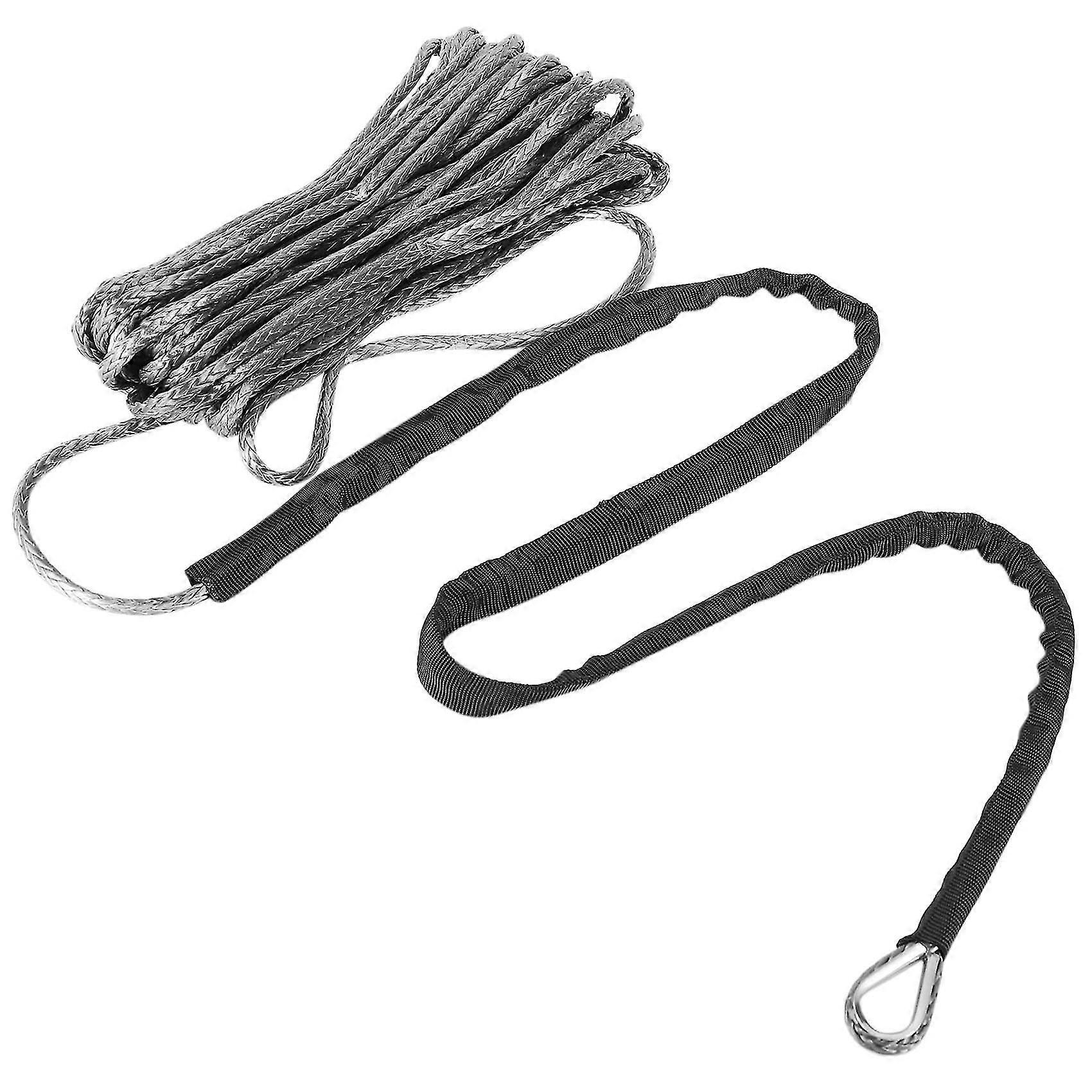 3/16 Inch X 50 Inch 7700lbs Synthetic Winch Line Cable Rope With Protecing Sleeve For Atv Utv (grey
