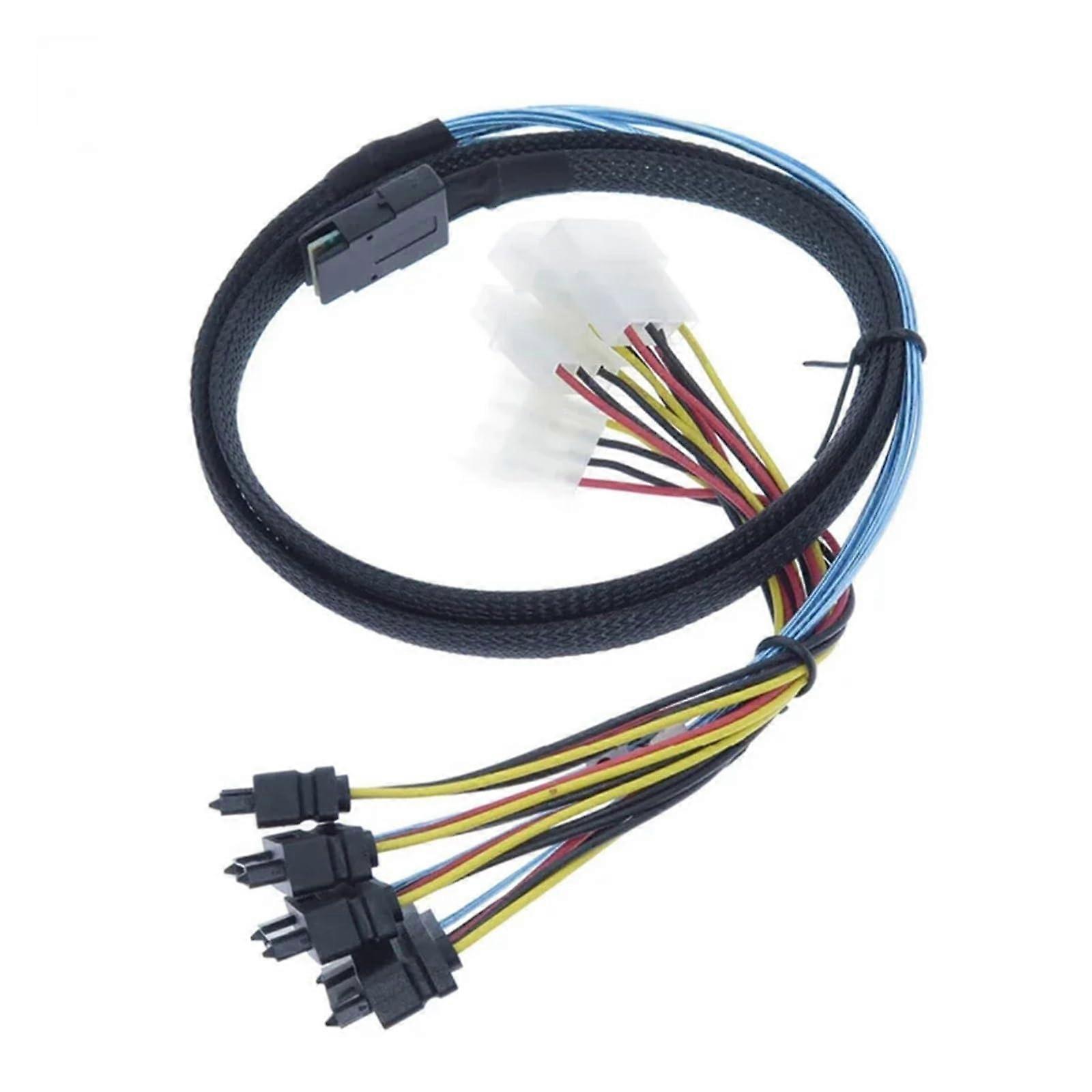 Internal Mini 36-Pin SFF 8087 to 4 29-Pin Power Connector Core Wire ssd Hard Disk Data Drive SFF8482 Cable(1m)