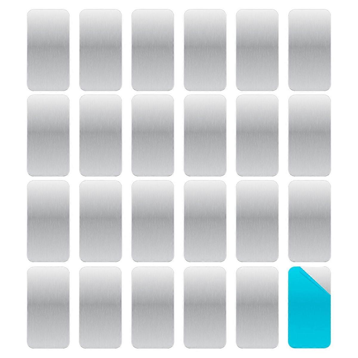 24pcs Adhesive Metal Plates for Magnetic Mounts, 2.36x1.18in Strips with Adhesive Backing for Magne