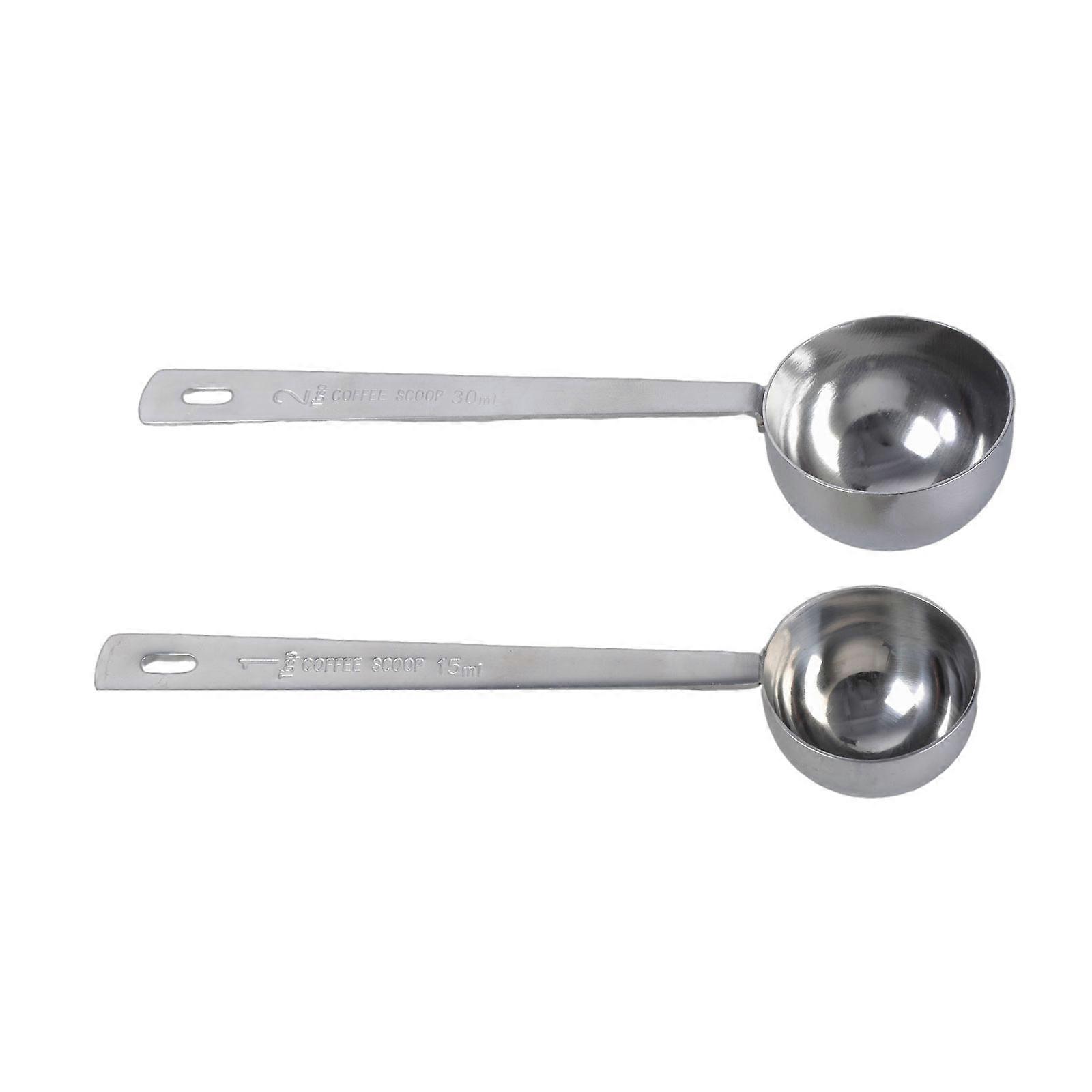 Set of 2 304Stainless Steel Tablespoon Measuring Spoons Long Handle Measuring Cup Suitable for Home and Professional Use