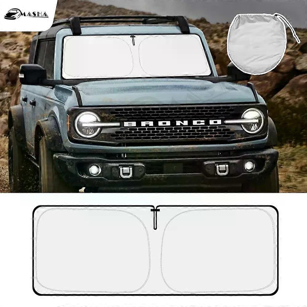 UV Protection Shield Front Car Window Sunshade Sun Shade Visor Windshield Cover Suitable for Suitable ford Bronco 2021 2022 2023