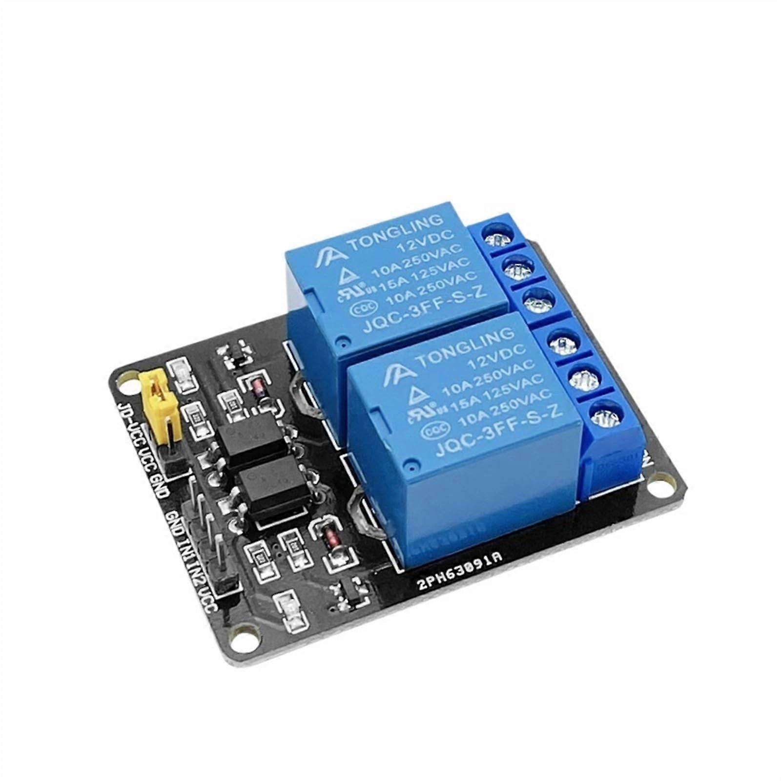 5V 12V 24V Relay Module with Optocoupler Relay Output 2 Way (Color : 24V, Size : 2 Way)