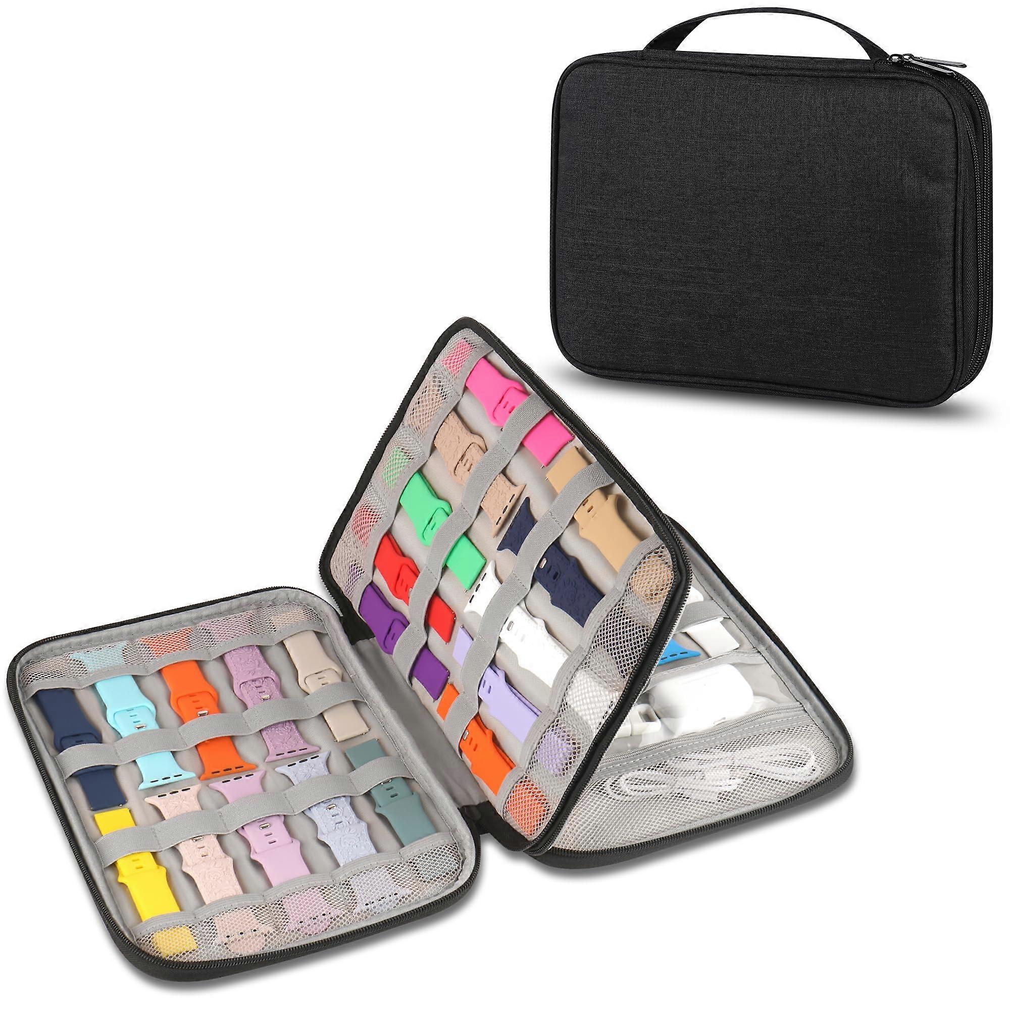 Watch Band Case, Storage Organizer for 35 Bands  Accessories, Black