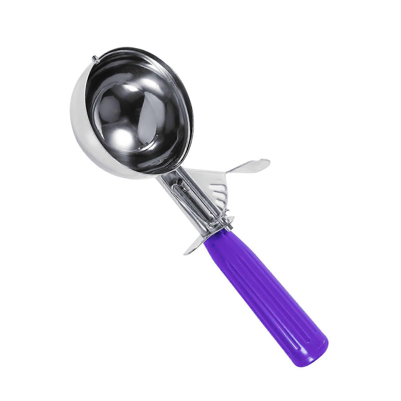 Ice Cream Scoop,Stainless Steel Fruit Ice Cream Scoop Spoon with Plastic Handle Kitchen Tool Hot(4.2CM)