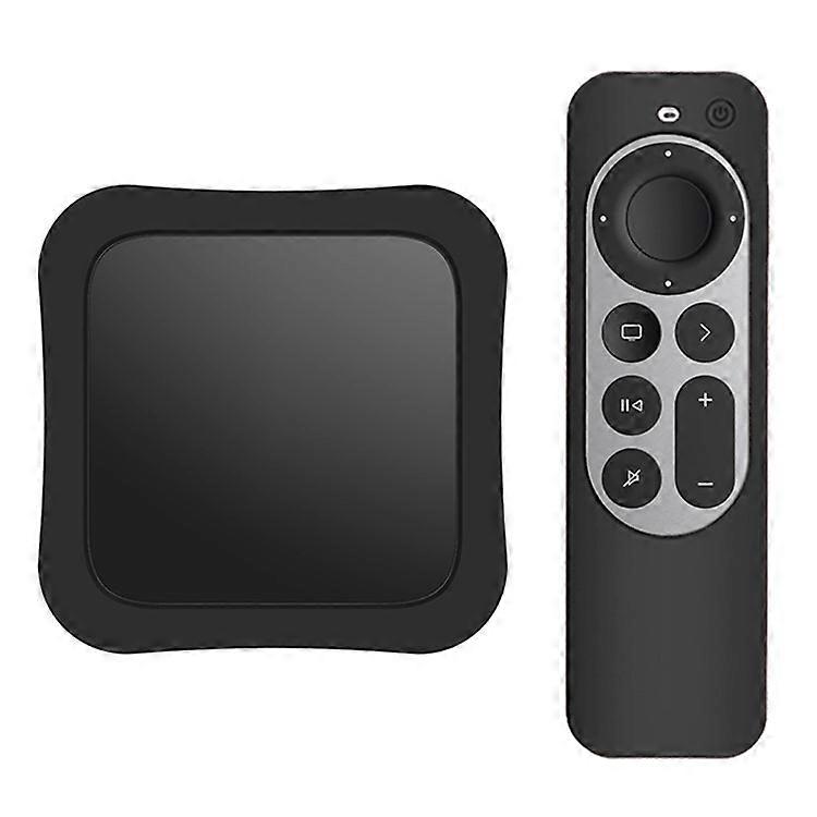 Set-top Box + Remote Controller Silicone Anti-drop Protective Covers Set Compatible For Apple TV 4K 2021
